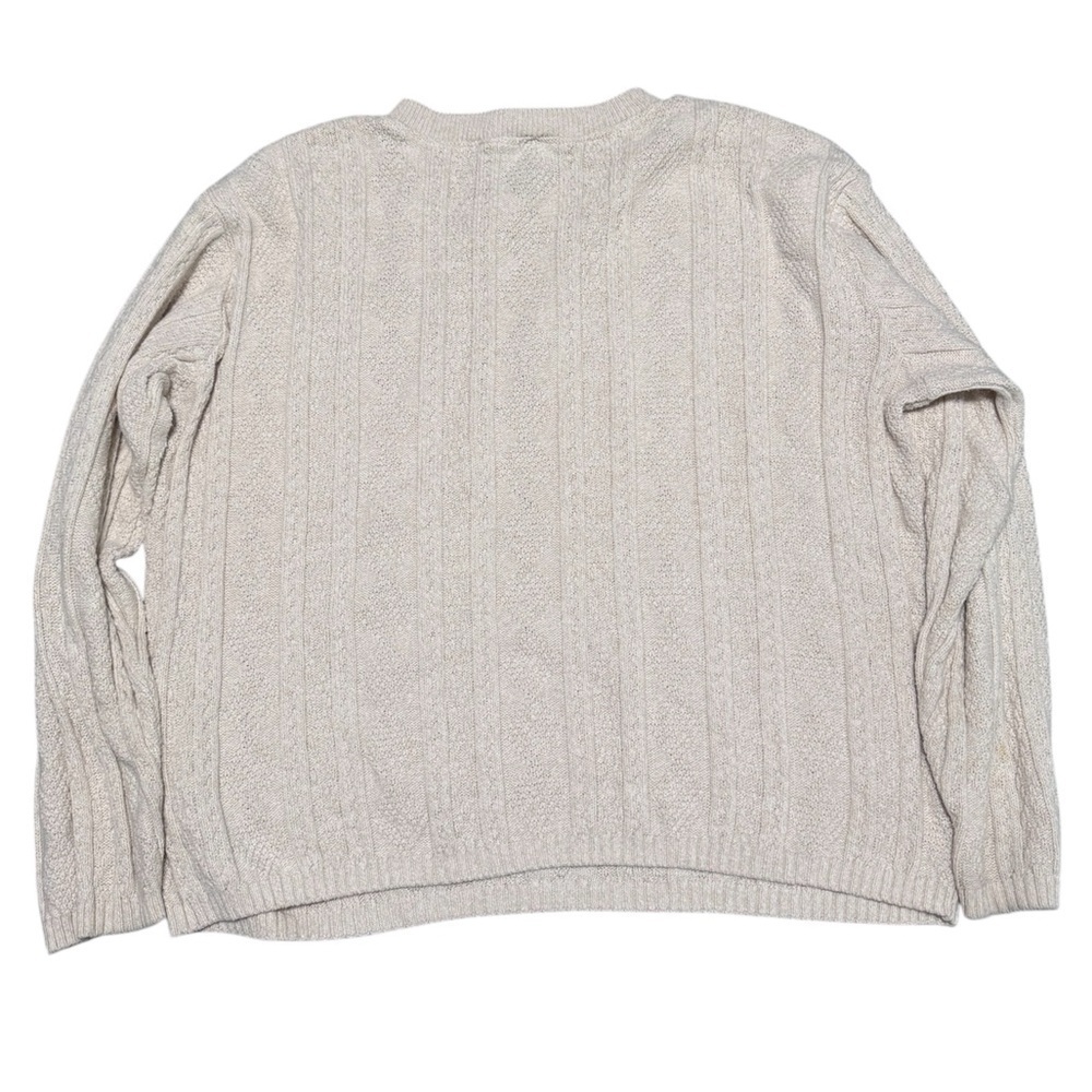 Northern Reflections Beige Cable Knit Sweater L Made in Canada - Picture 3 of 9